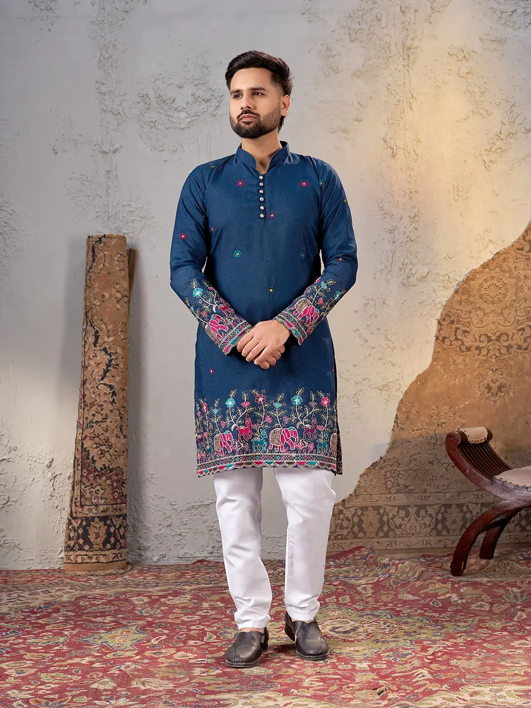 Shee Star 10 Georgette Embroidery Festive Wear Mens Kurta