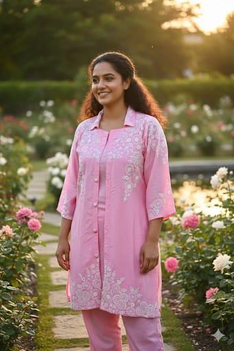 Lekha Sal 1 Heavy Rayon Chickenkari Embroidery Kurti With Bottom