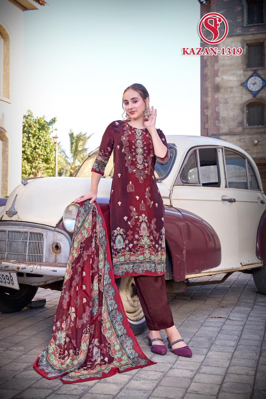 Swt Kazan Vol 17 Pure Viscose Pakistani Printed Kurti Bottom With Dupatta