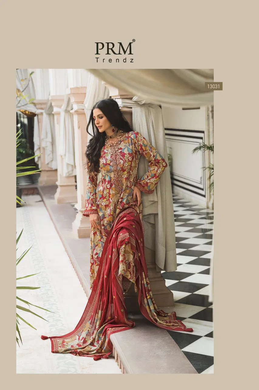 Prm Elnaz Jam Silk Digital Print With Work Salwar Kameez