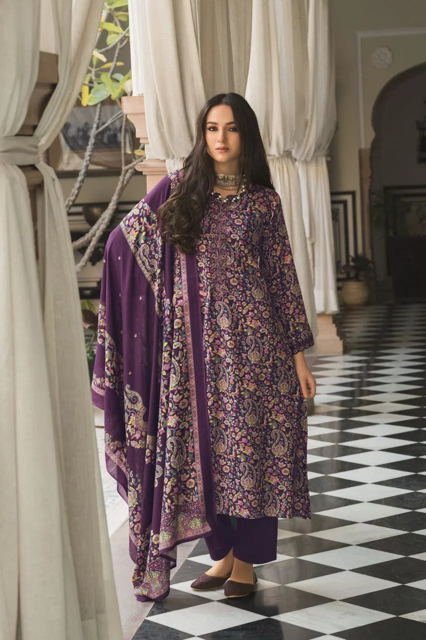Prm Elnaz Jam Silk Digital Print With Work Salwar Kameez