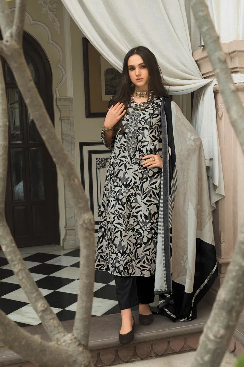 Prm Elnaz Jam Silk Digital Print With Work Salwar Kameez