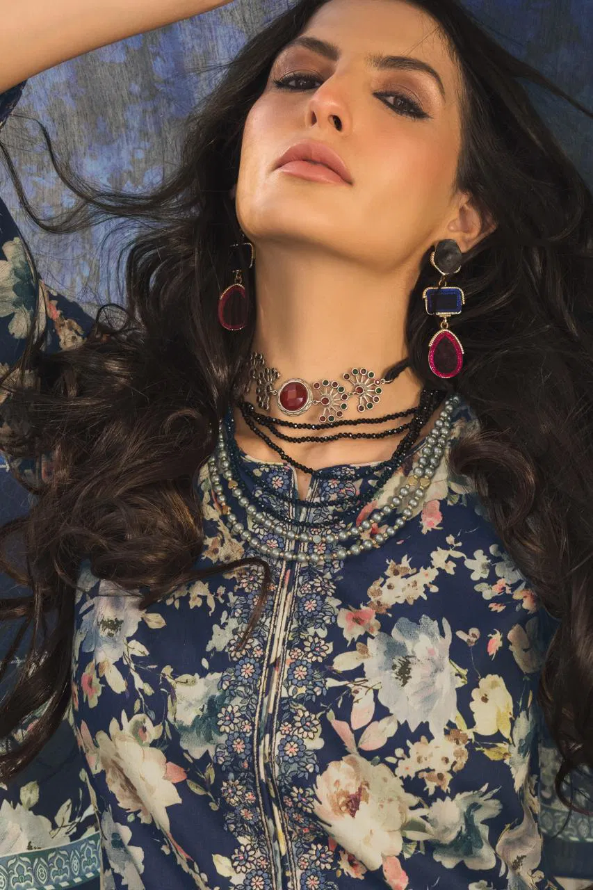 Prm Elnaz Jam Silk Digital Print With Work Salwar Kameez