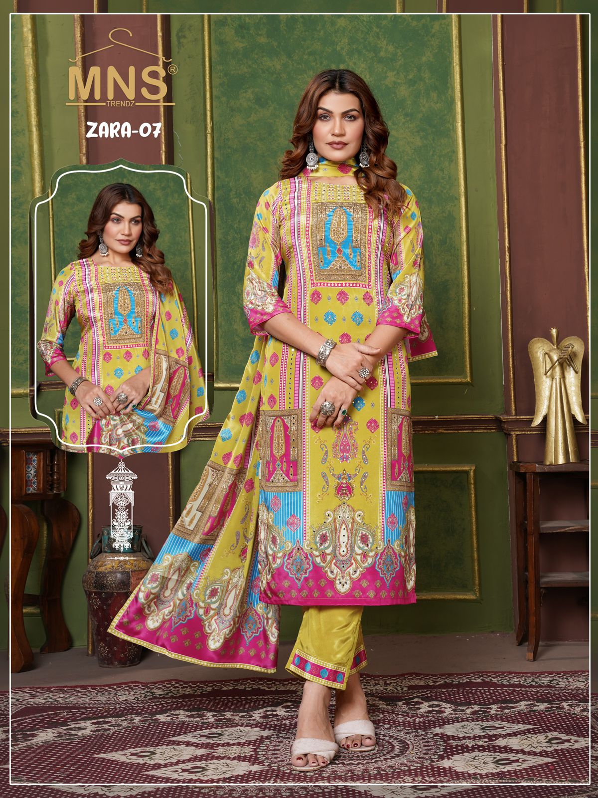 Man Tarang Vol 4 Crepe Silk Kurti Bottom And Dupatta