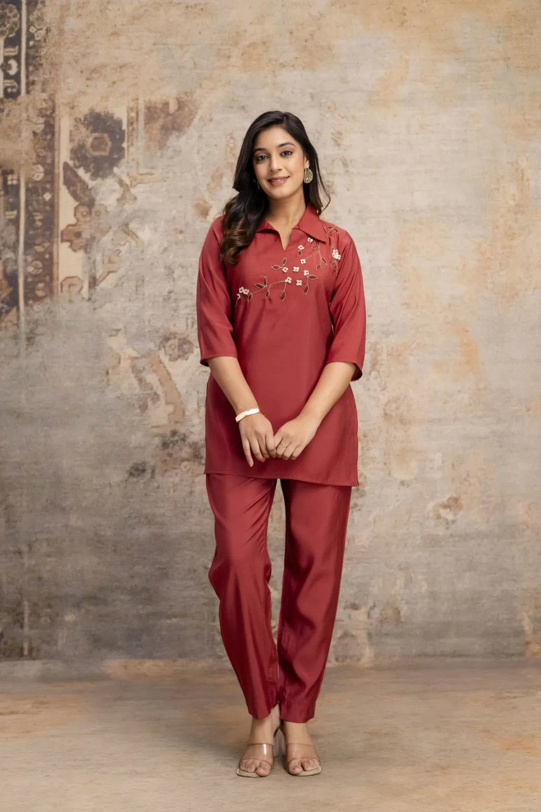 Naisha K 692 Roman Silk With Handwork Stylish Wear Co Ord Set Collection