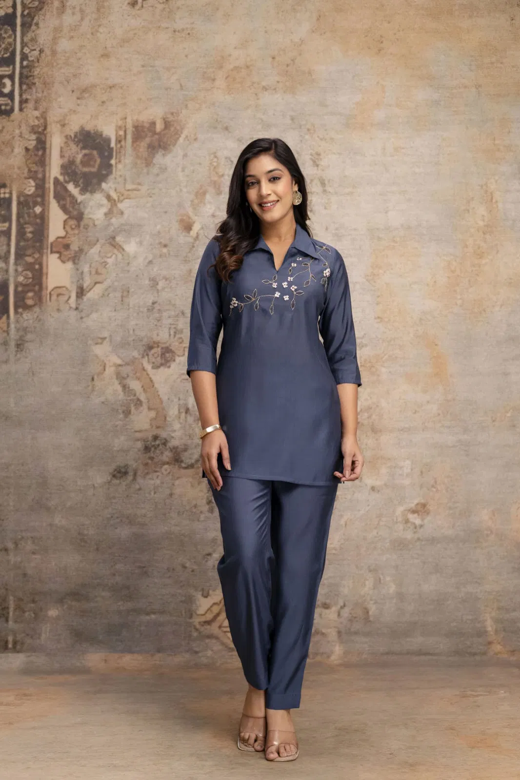 Naisha K 692 Roman Silk With Handwork Stylish Wear Co Ord Set Collection