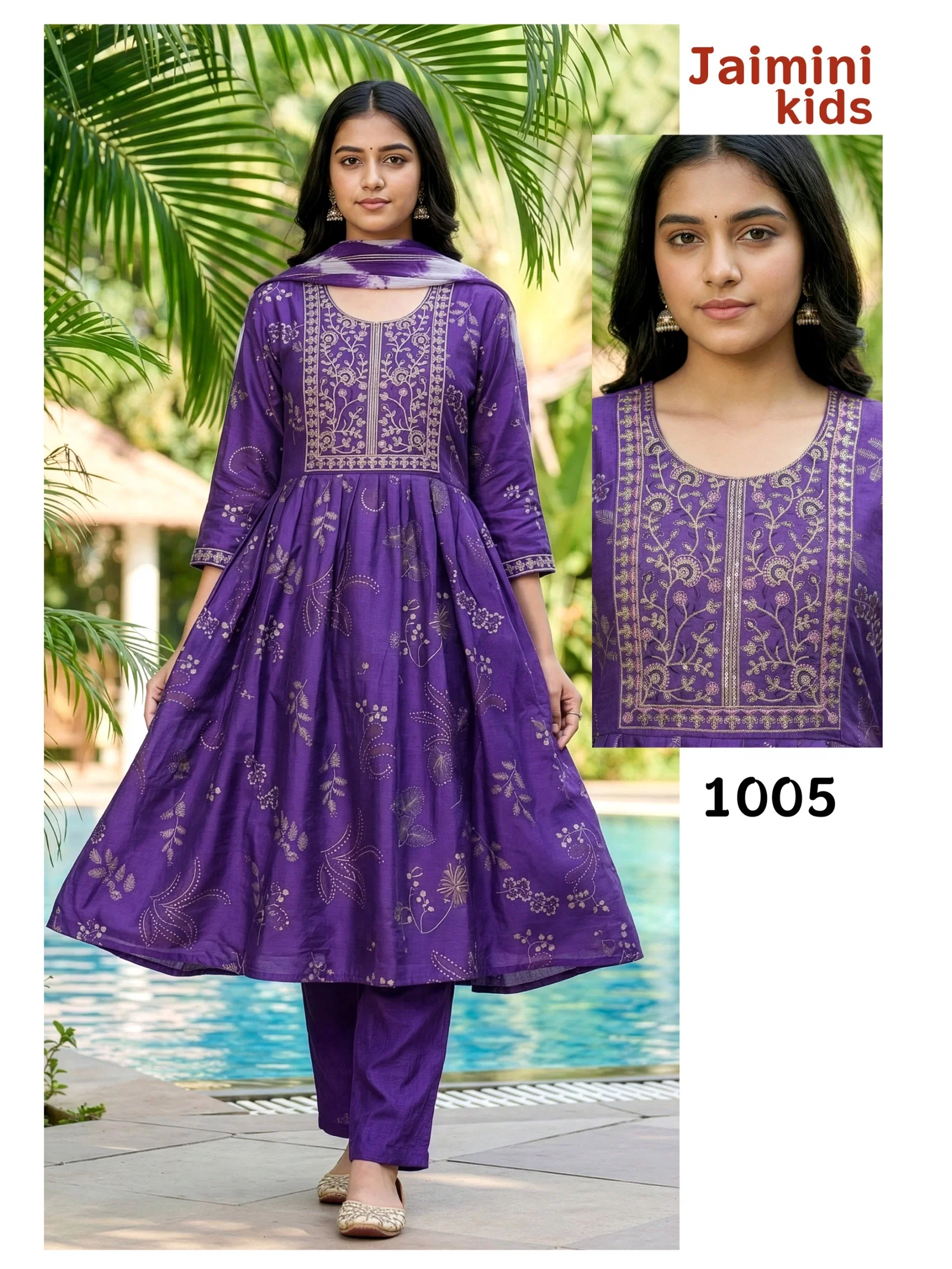 Jaimini Kids Vol 1 Vertigan Print Silk Heavy Embroidery Kids Collection