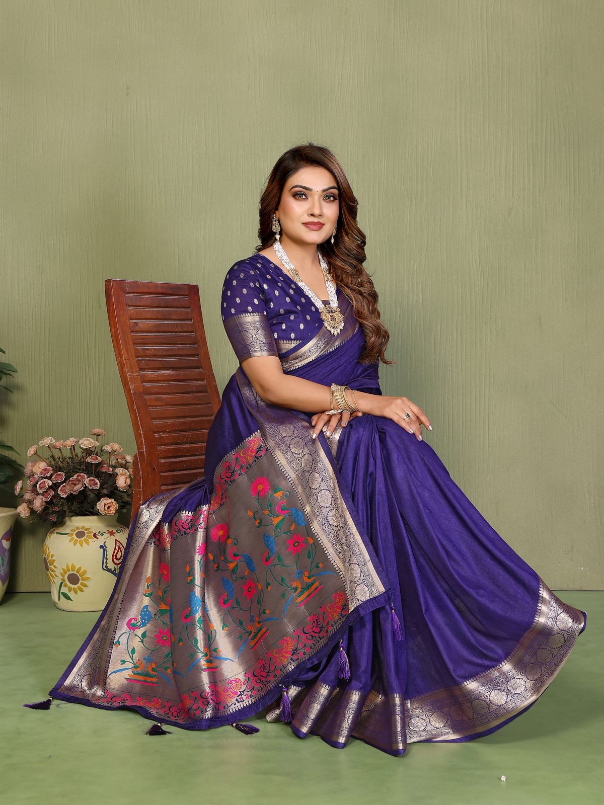 Lekha VC Zumkha Vol 1 Paithani Silk Gala Border With Pallu Saree