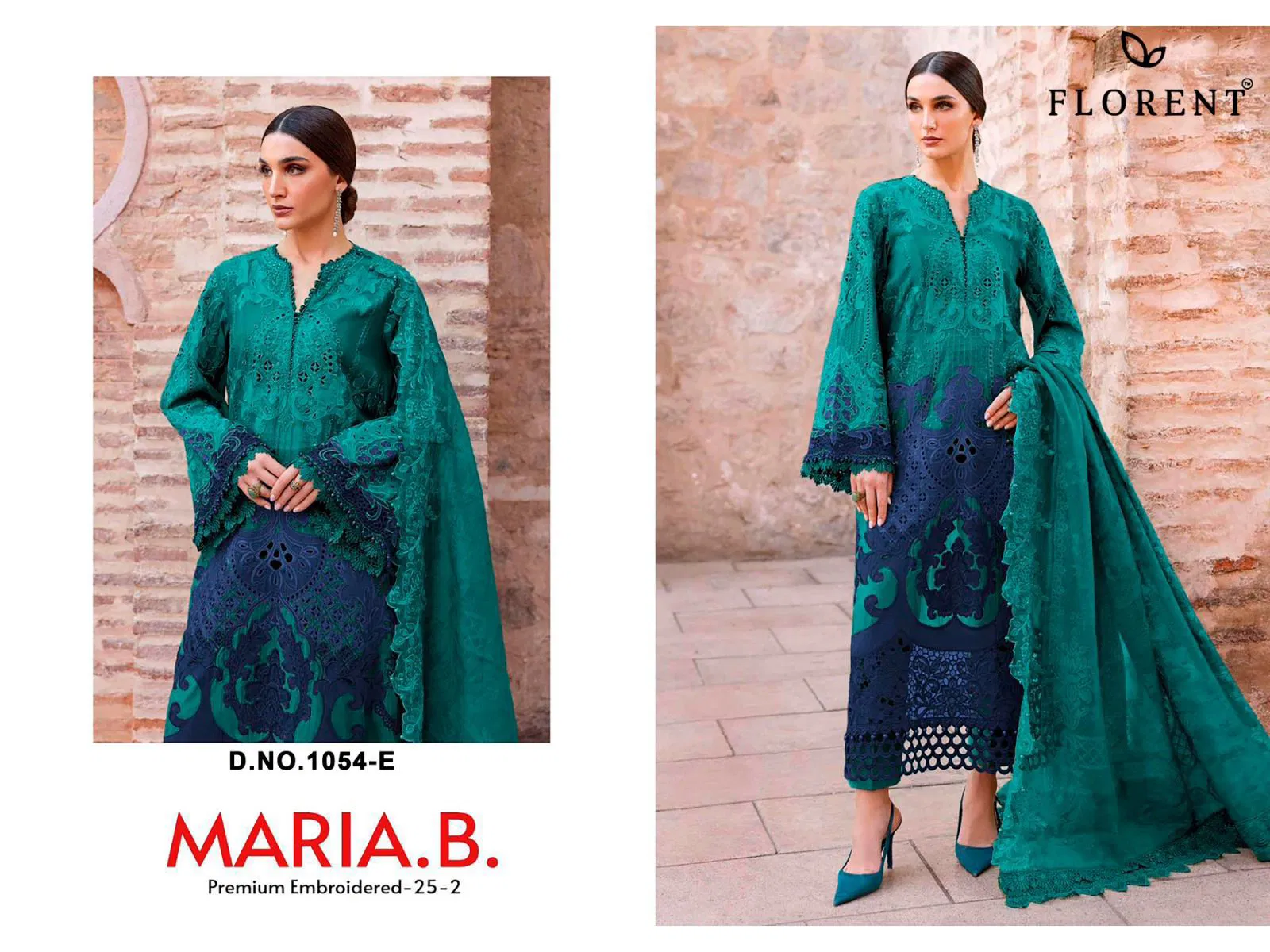 Florent Maria B 1054 E to G Chiffon Dupatta Embroidered Pakistani Salwar Suits Collection