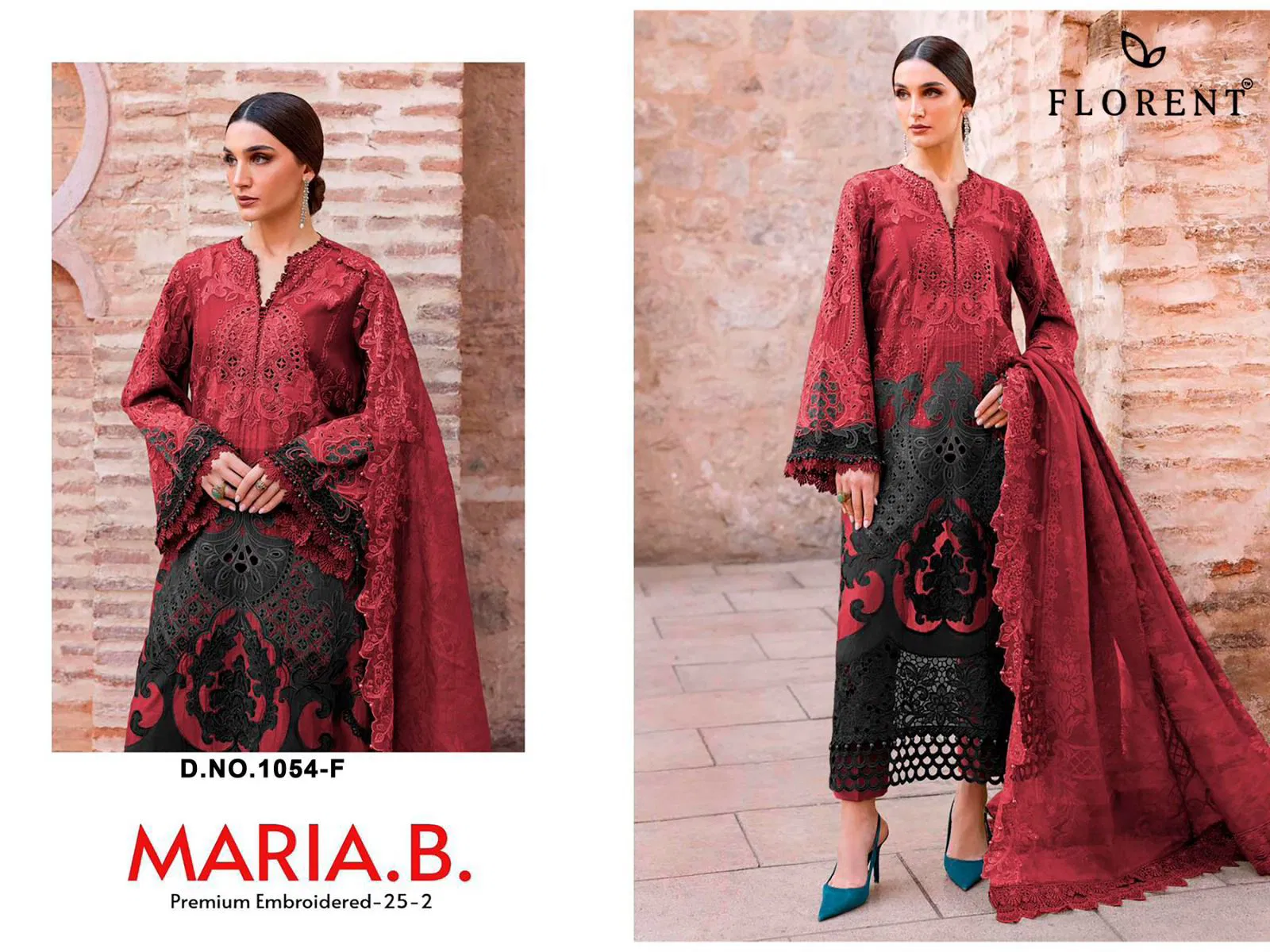 Florent Maria B 1054 E to G Chiffon Dupatta Embroidered Pakistani Salwar Suits Collection