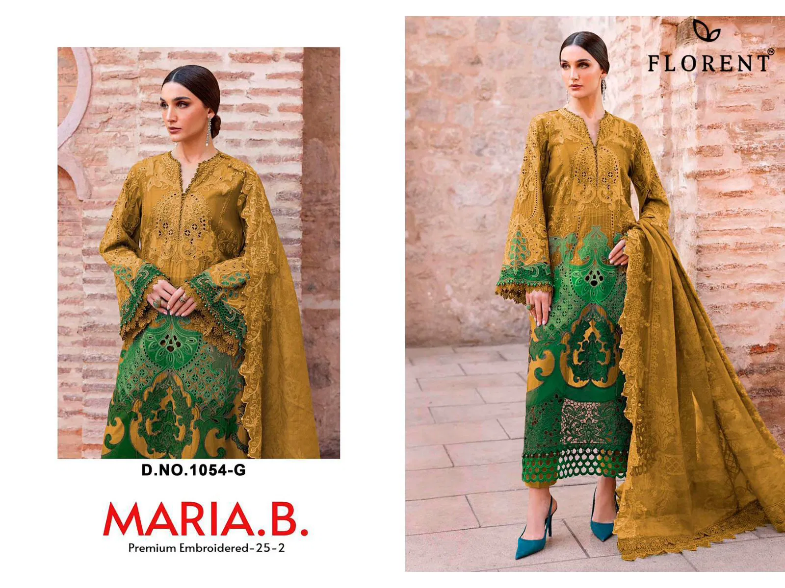 Florent Maria B 1054 E to G Chiffon Dupatta Embroidered Pakistani Salwar Suits Collection