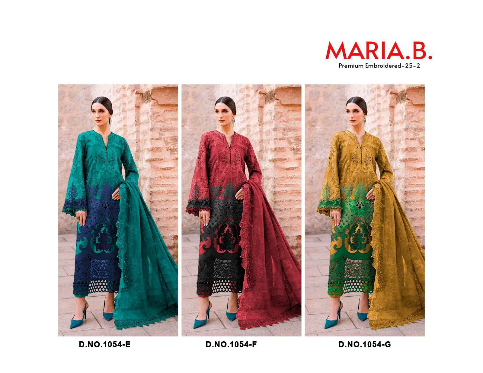 Florent Maria B 1054 E to G Chiffon Dupatta Embroidered Pakistani Salwar Suits Collection