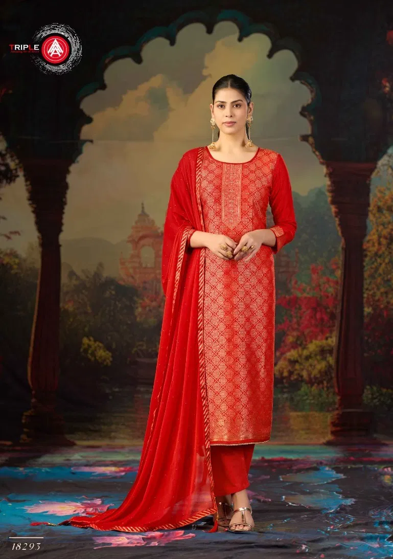 Triple Aaa Koyal Vol 6 Pure Muslin Jacquard Dress Material