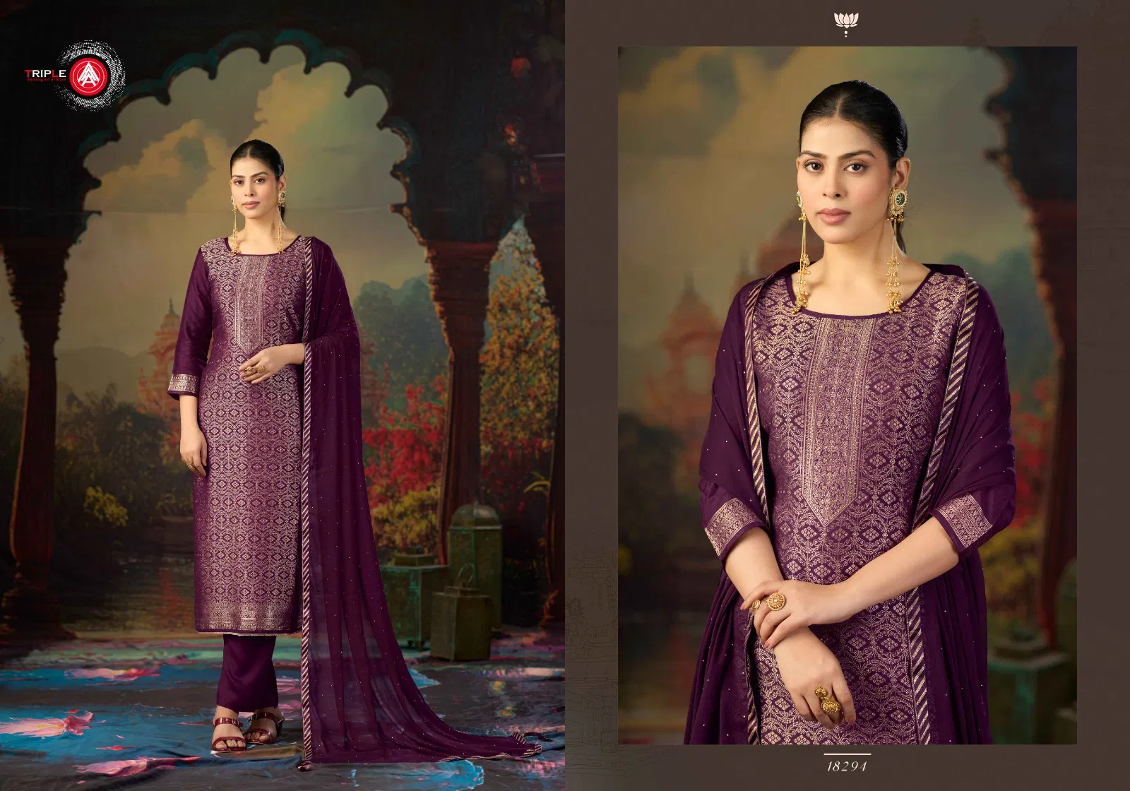 Triple Aaa Koyal Vol 6 Pure Muslin Jacquard Dress Material
