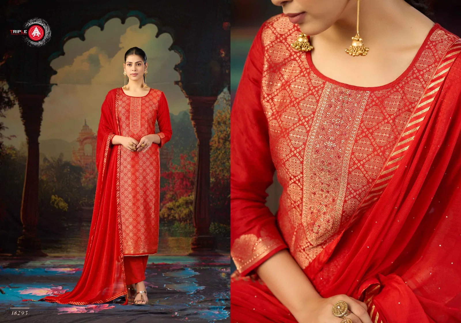 Triple Aaa Koyal Vol 6 Pure Muslin Jacquard Dress Material