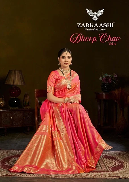 Zarkaashi Dhoop Chav Vol 3 Banarasi Katan Silk Saree Collection