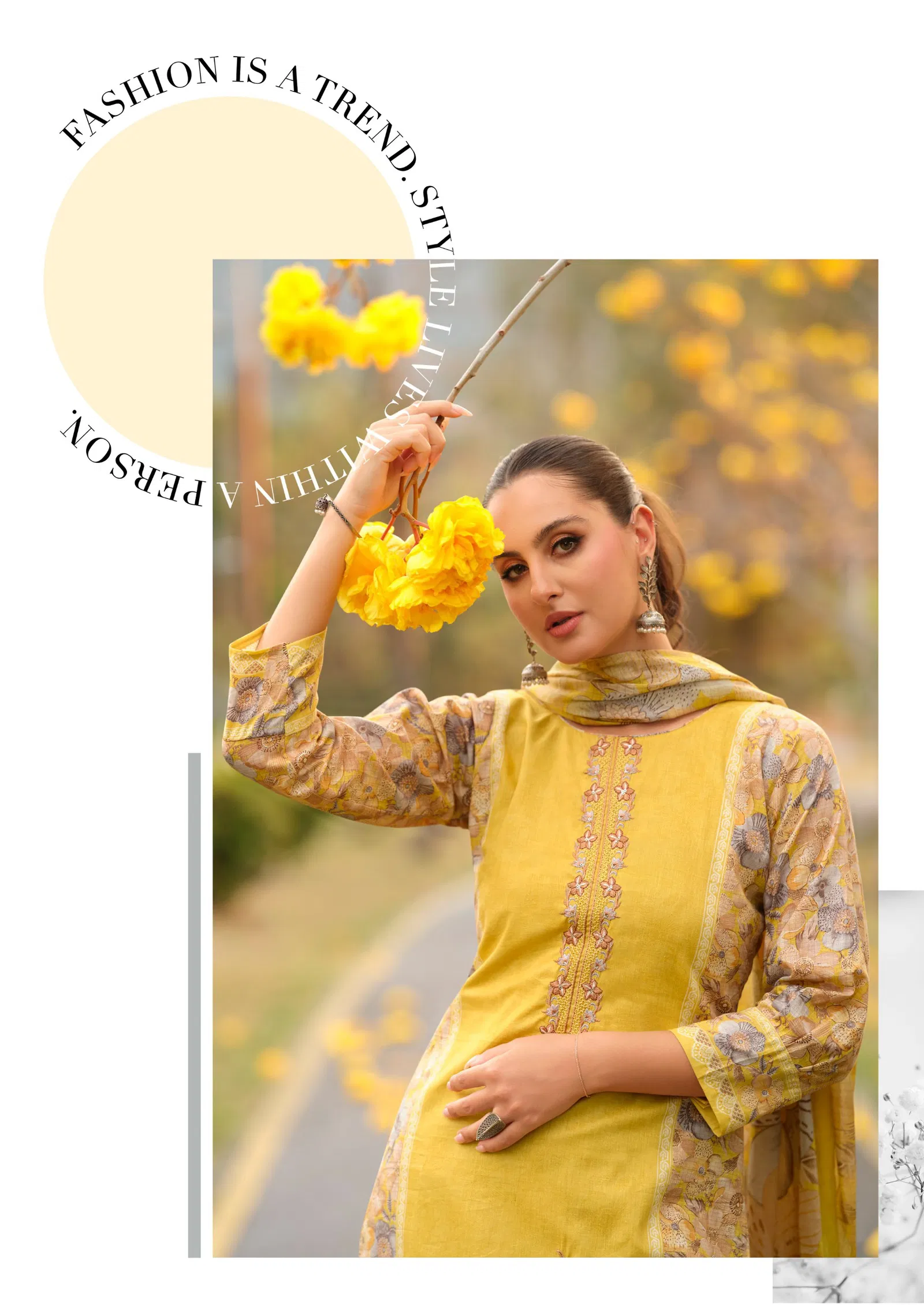 Hermitage Breeze Cambric Cotton Digital Print Embroidery Dress Material