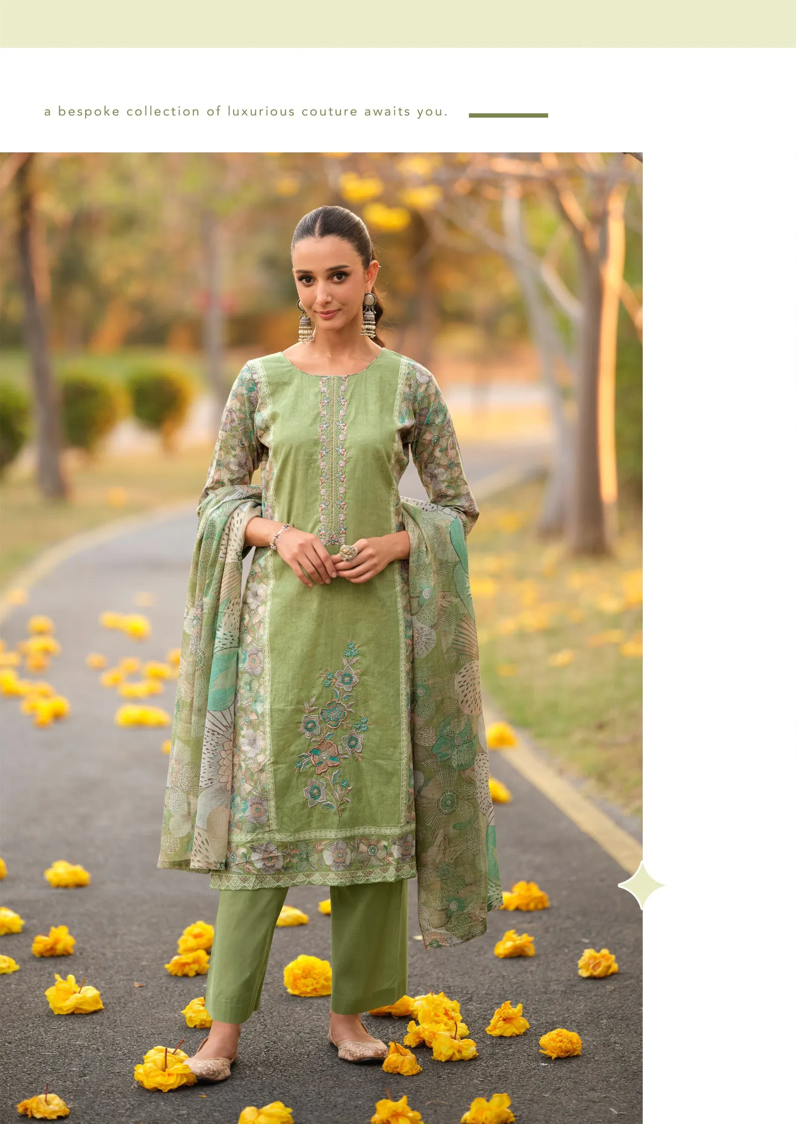 Hermitage Breeze Cambric Cotton Digital Print Embroidery Dress Material