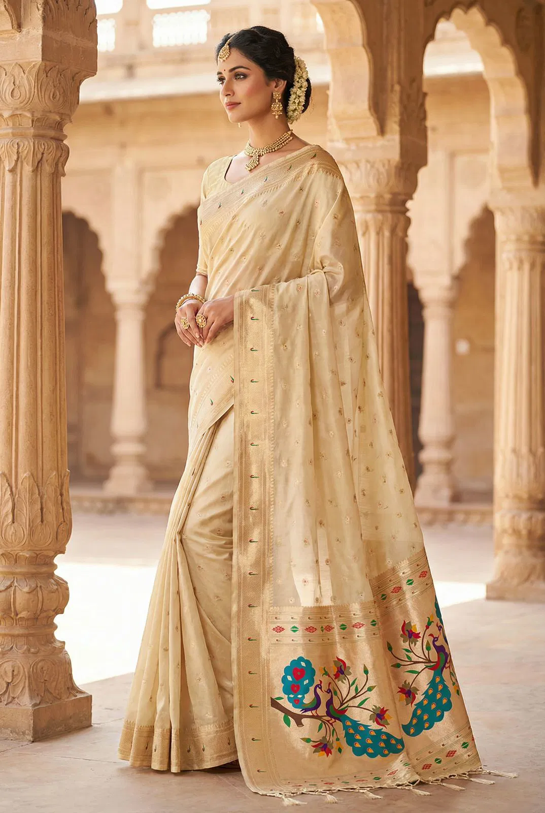 Mb 1101 Organza Silk Woven Butti Motifs Saree Collection