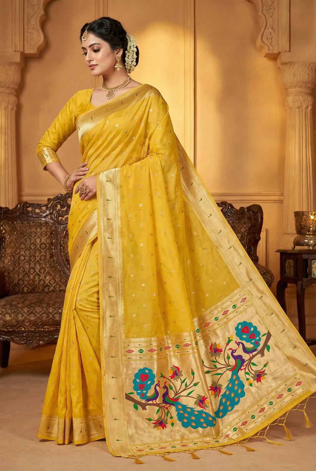 Mb 1101 Organza Silk Woven Butti Motifs Saree Collection