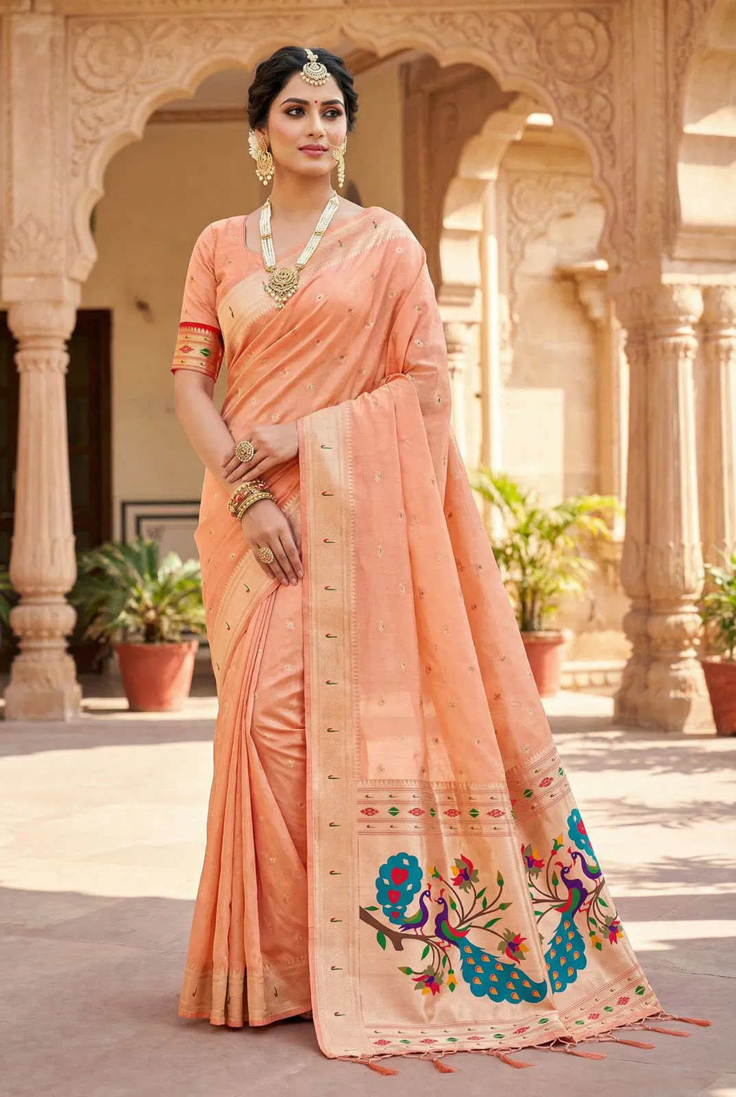 Mb 1101 Organza Silk Woven Butti Motifs Saree Collection