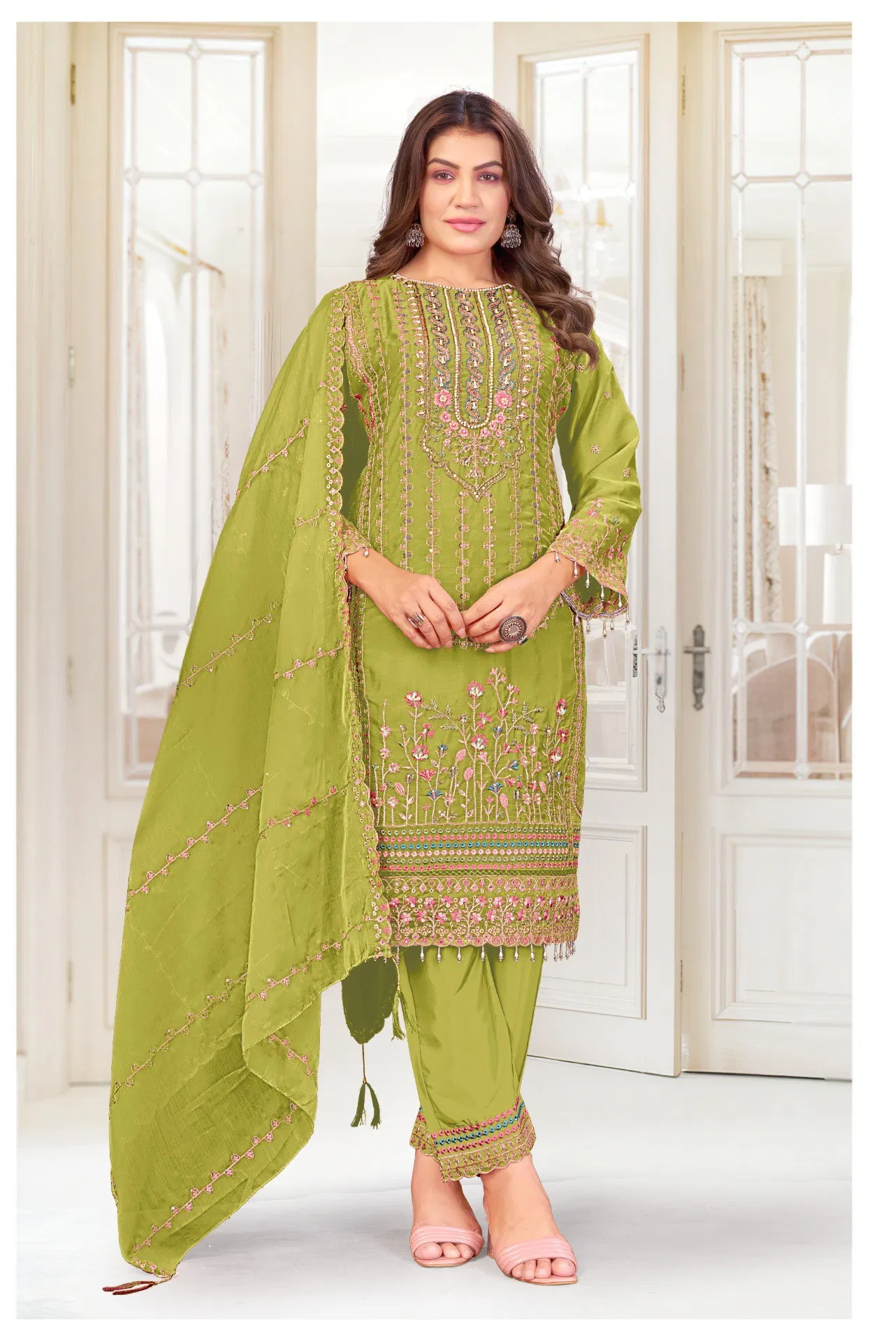 Alzohaib Az 1485 A To D Readymade Chiffon Pakistani Salwar Kameez