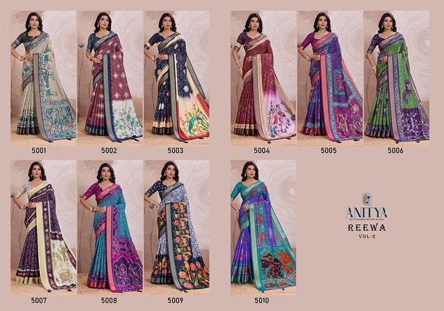 Rewaa Anitya Kalki Silk with Digital Prints Saree Collection