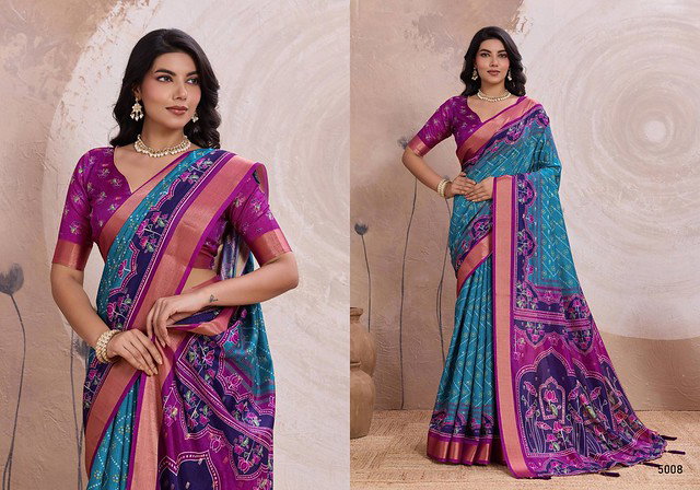 Rewaa Anitya Kalki Silk with Digital Prints Saree Collection