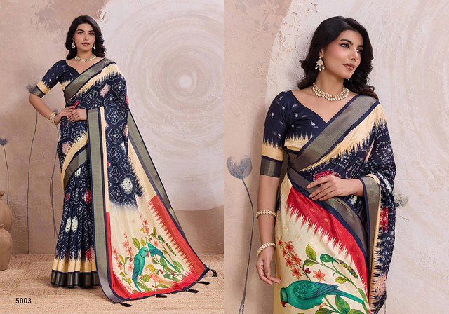 Rewaa Anitya Kalki Silk with Digital Prints Saree Collection