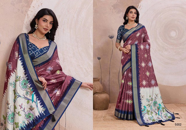 Rewaa Anitya Kalki Silk with Digital Prints Saree Collection
