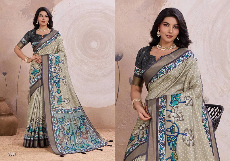 Rewaa Anitya Kalki Silk with Digital Prints Saree Collection
