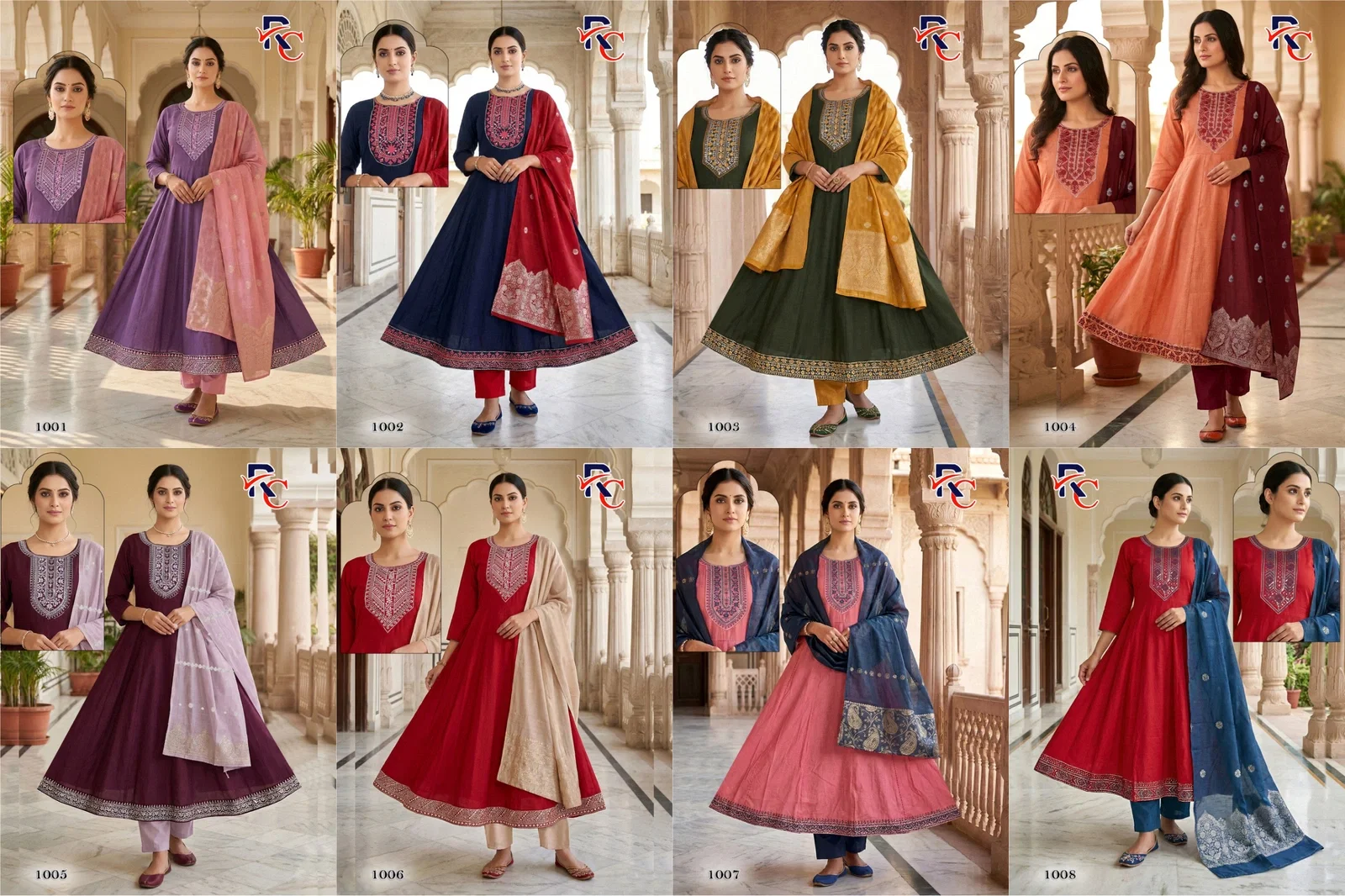 RC Roshani vol 1 Heavy Vertican Silk Top With Bottom and Dupatta Collection