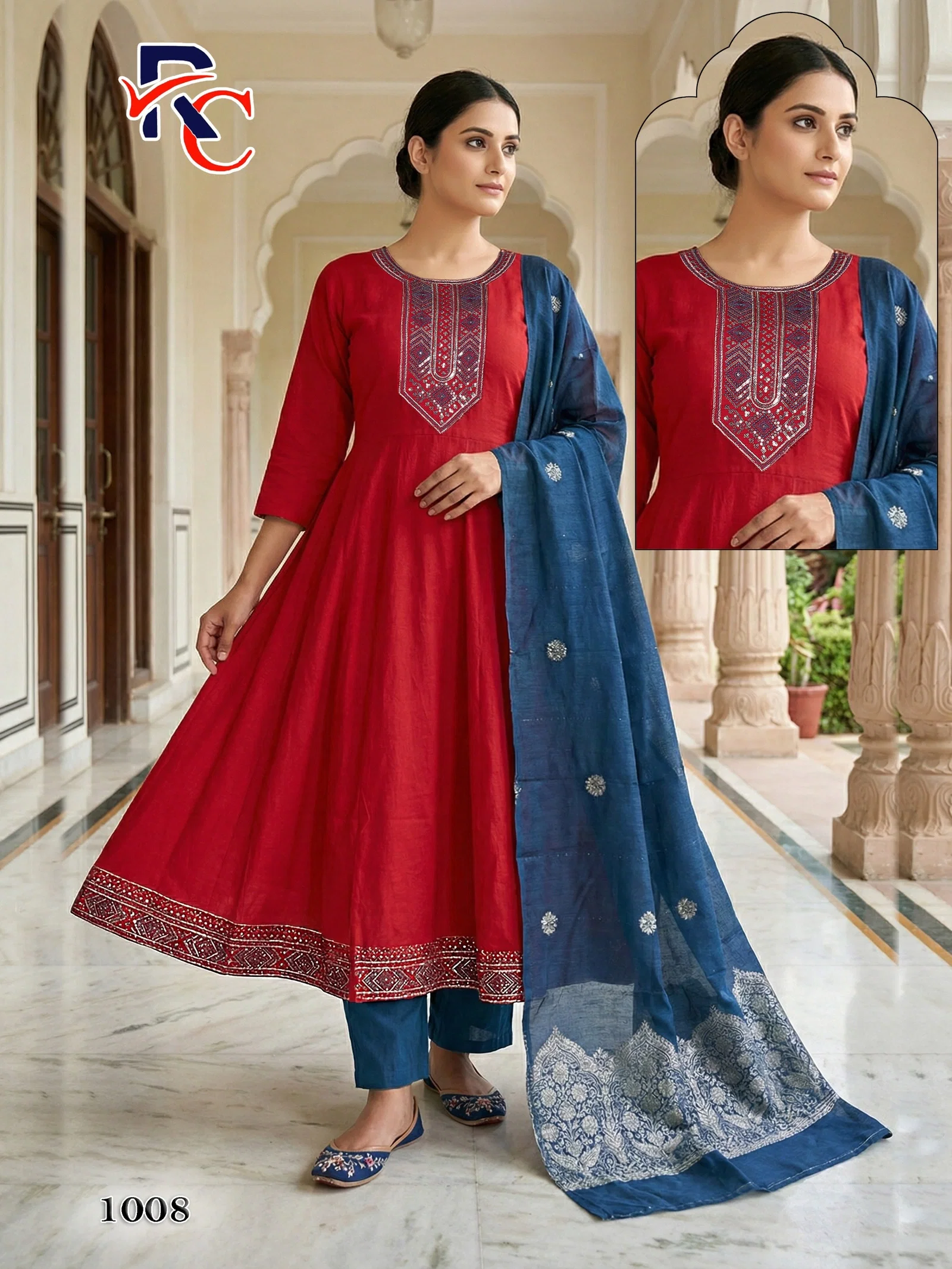 RC Roshani vol 1 Heavy Vertican Silk Top With Bottom and Dupatta Collection