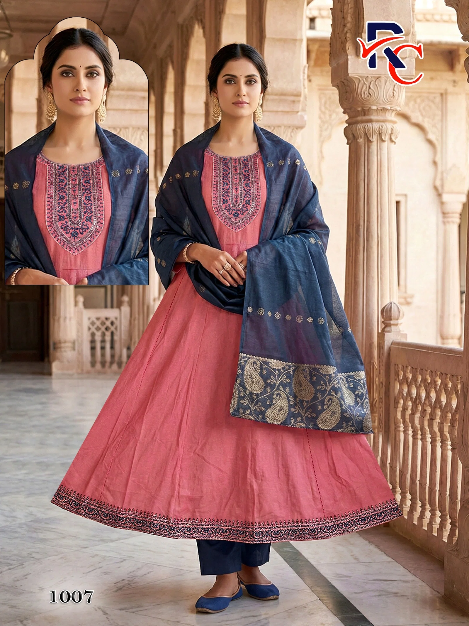 RC Roshani vol 1 Heavy Vertican Silk Top With Bottom and Dupatta Collection