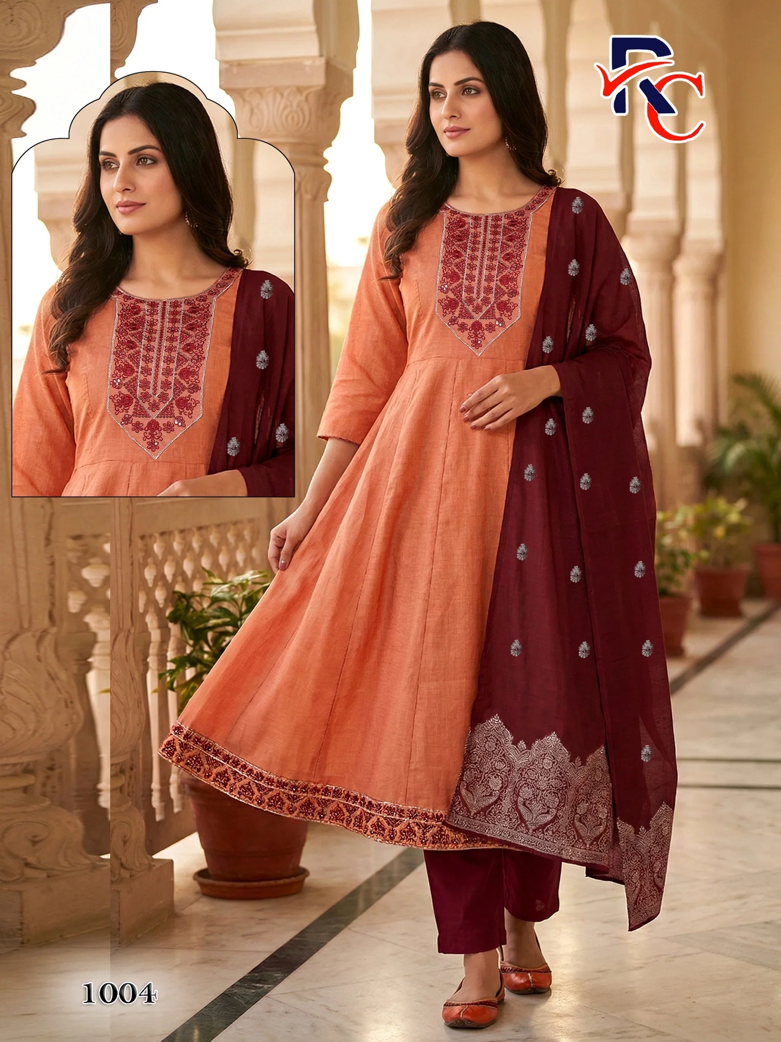 RC Roshani vol 1 Heavy Vertican Silk Top With Bottom and Dupatta Collection