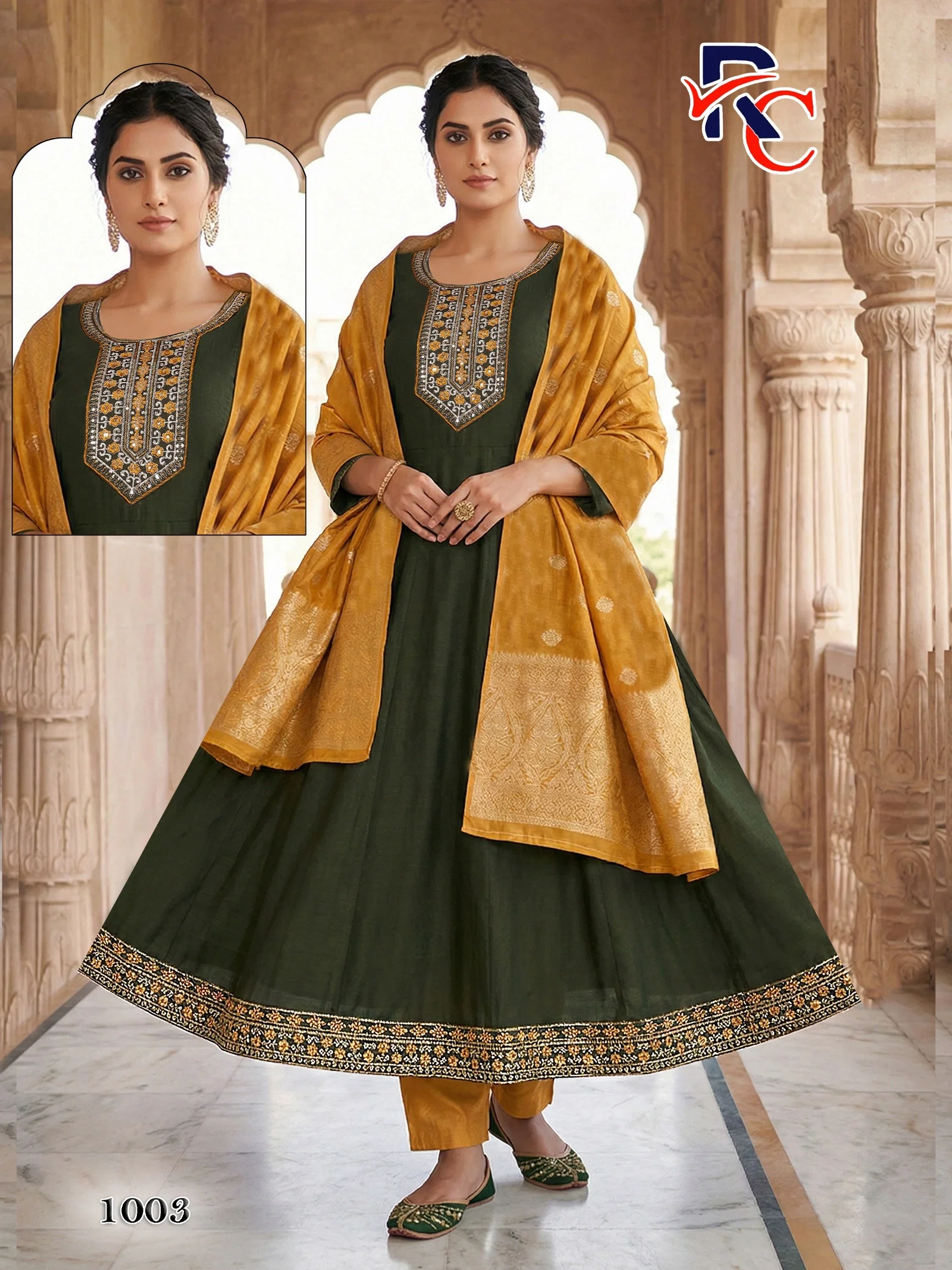 RC Roshani vol 1 Heavy Vertican Silk Top With Bottom and Dupatta Collection