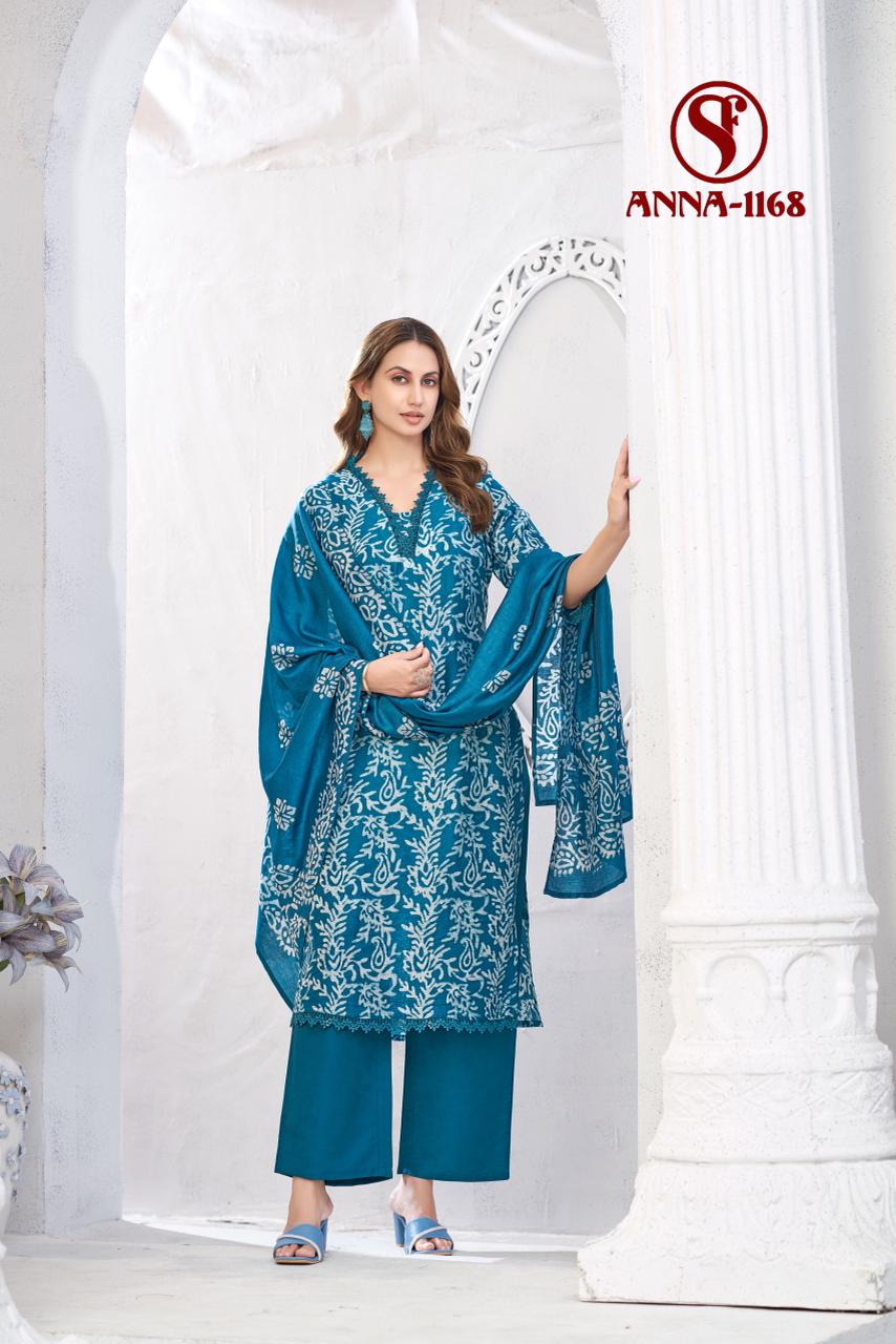 Swt Anna Vol 1 Mal Chanderi Batik Print Kurti Bottom With Dupatta