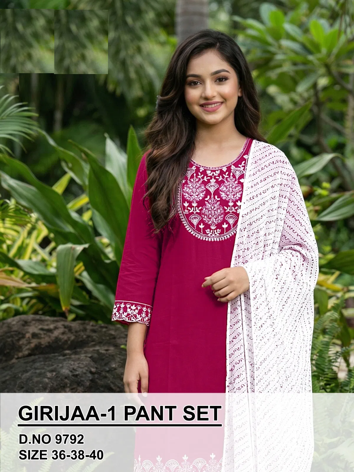 Girijaa Vol 1 Vatican Silk Embroidery Kurti Palazzo With Dupatta