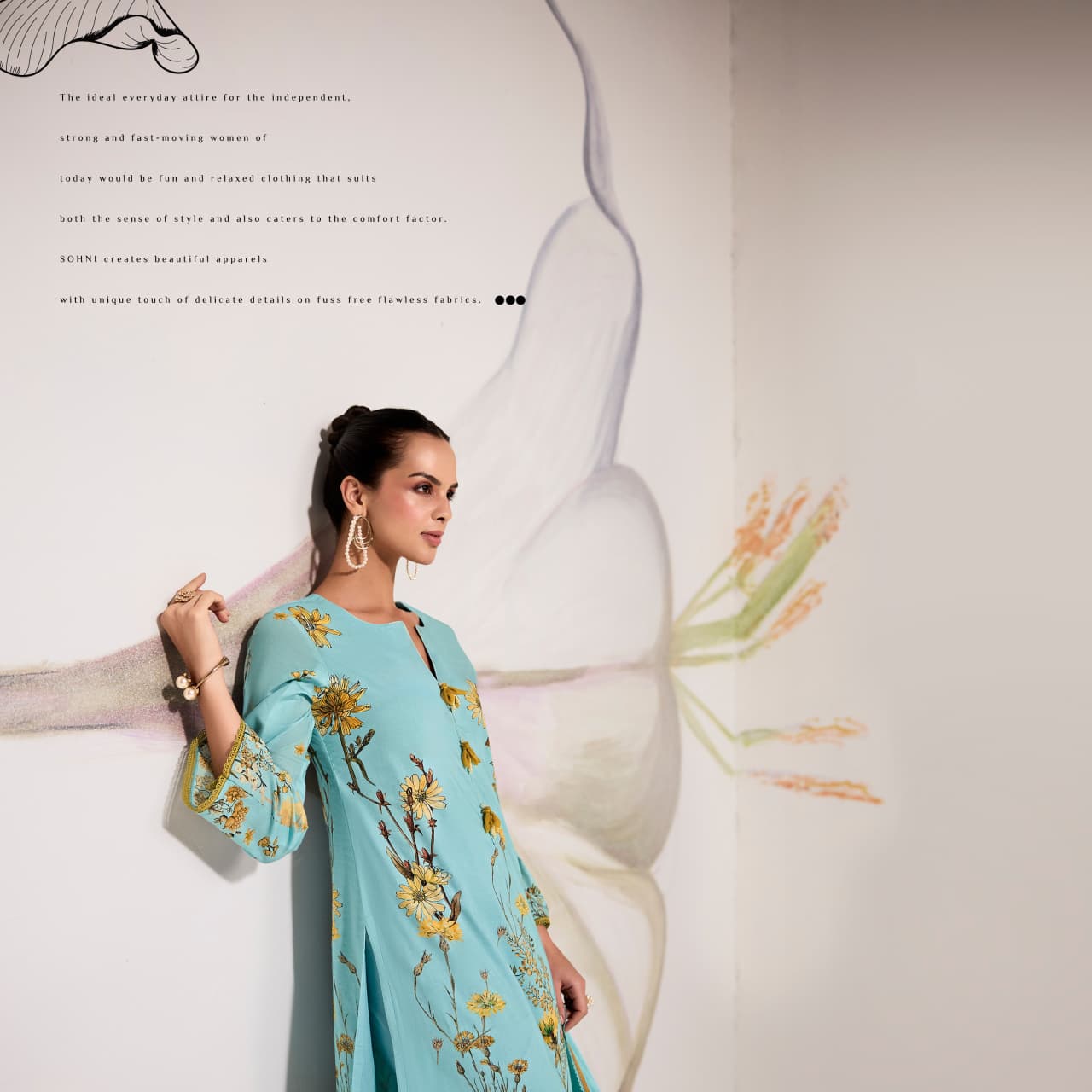 Kimora Sohni Fragrance Lawn Cotton Digital Print Embroidery Salwar Kameez