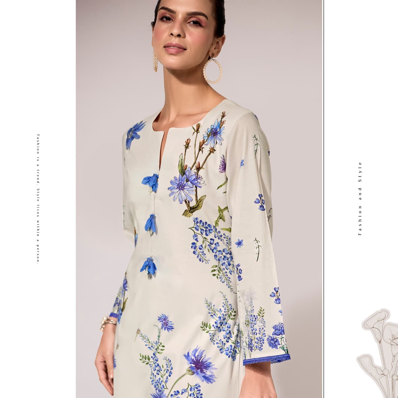 Kimora Sohni Fragrance Lawn Cotton Digital Print Embroidery Salwar Kameez
