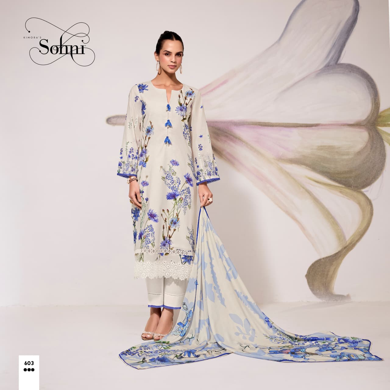 Kimora Sohni Fragrance Lawn Cotton Digital Print Embroidery Salwar Kameez