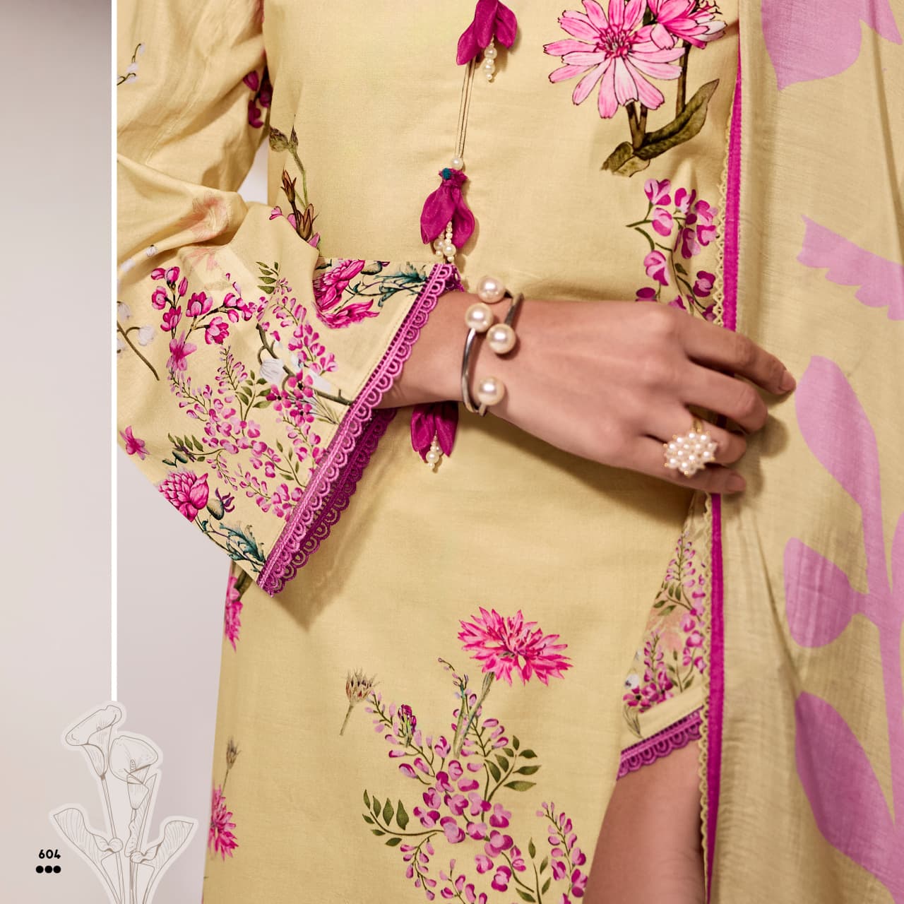 Kimora Sohni Fragrance Lawn Cotton Digital Print Embroidery Salwar Kameez