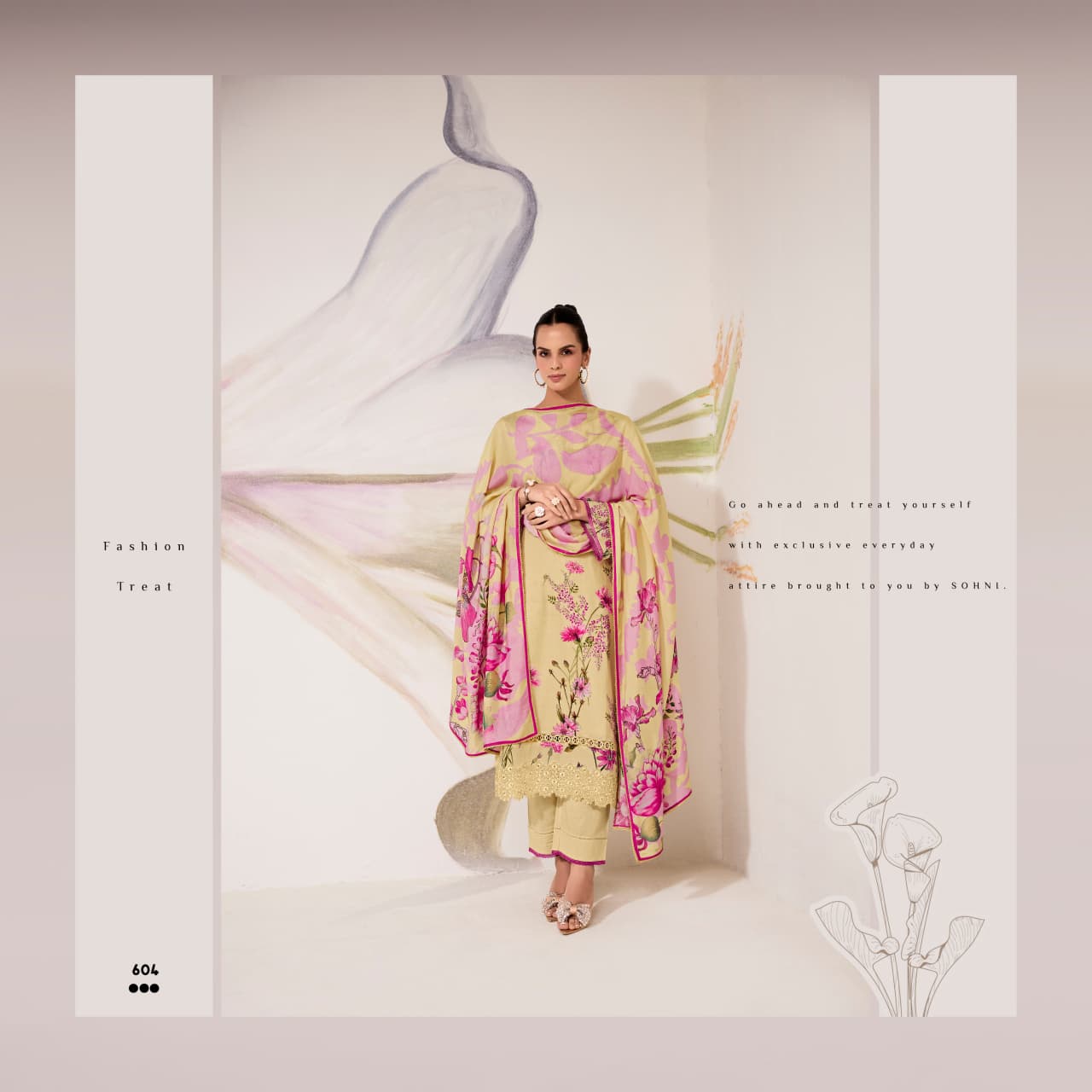 Kimora Sohni Fragrance Lawn Cotton Digital Print Embroidery Salwar Kameez