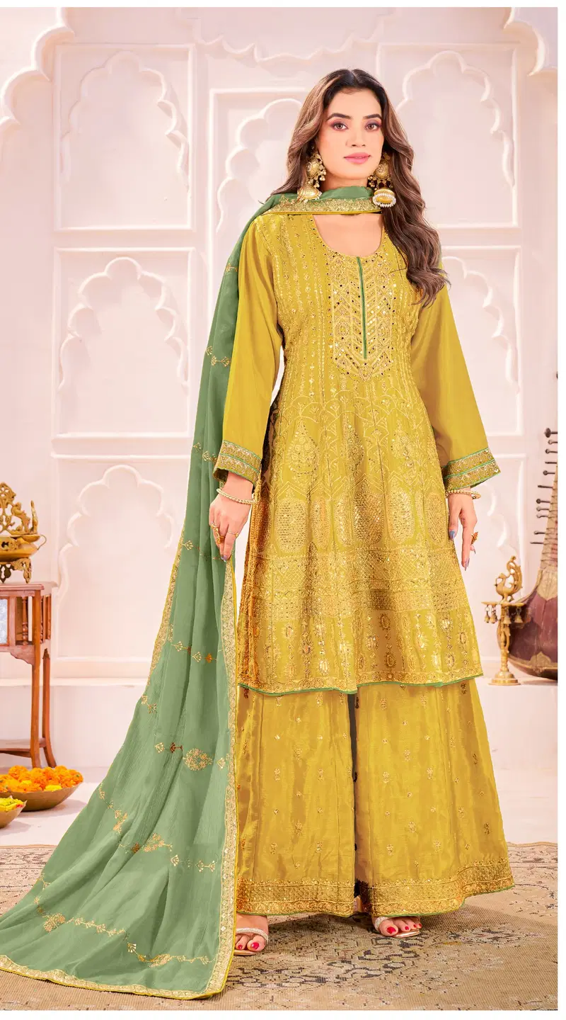 Khas 4474 A And B Chinon Chiffon Embroidery Pakistani Readymade Suits