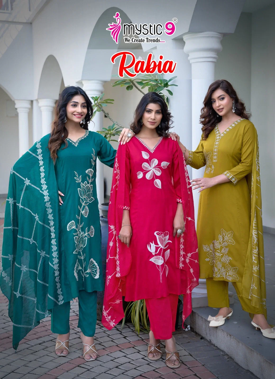 Mystic 9 Rabia Vol 1 Modal Mul Top Bottom With Dupatta Collection