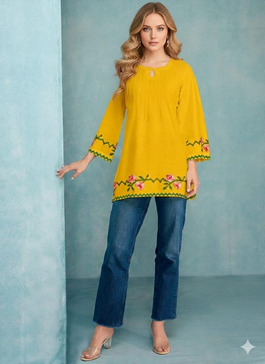 Lekha Sal 2 Rayon Embroidery Work Ladies Top