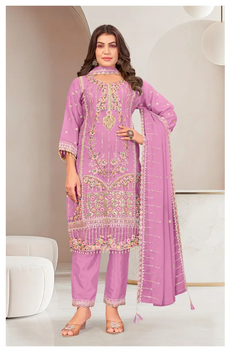 Alzohaib Az 1486 A To D Readymade Chiffon Pakistani Salwar Kameez