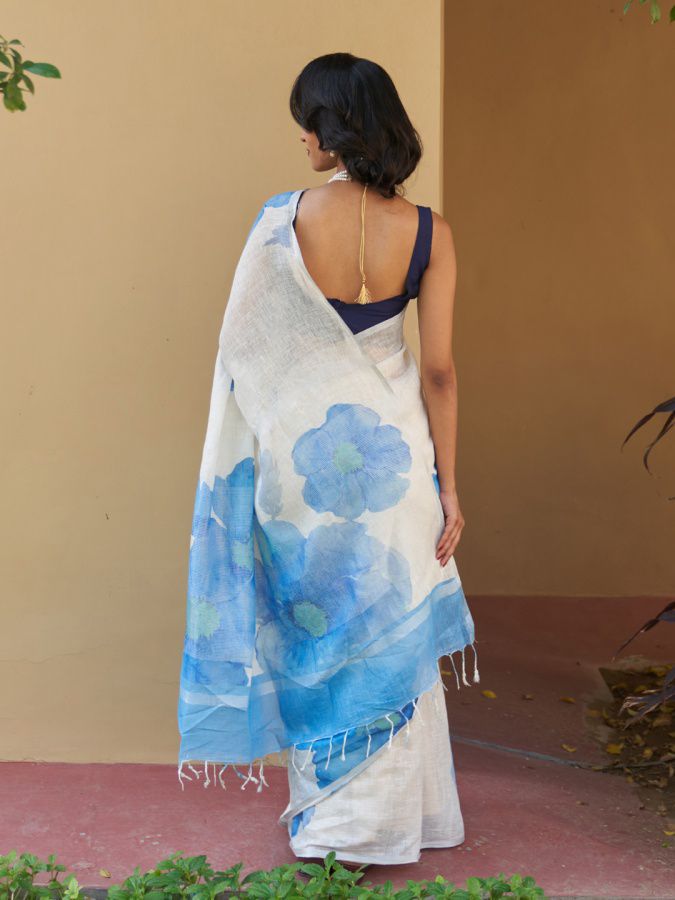 NCO 23 HKP Linen Cotton Digital Printed Saree