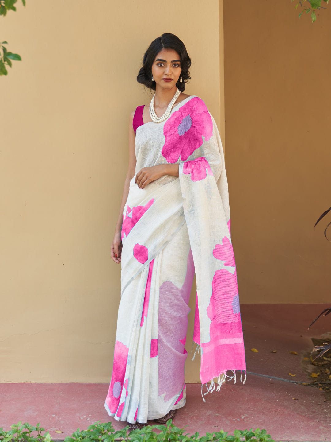 NCO 23 HKP Linen Cotton Digital Printed Saree
