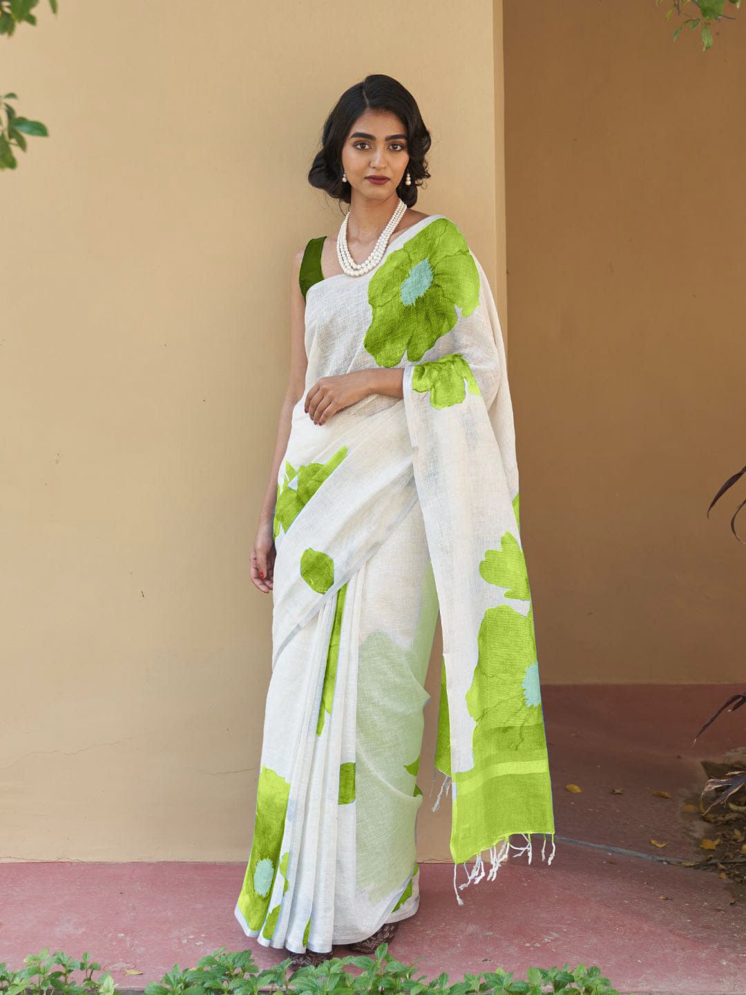 NCO 23 HKP Linen Cotton Digital Printed Saree